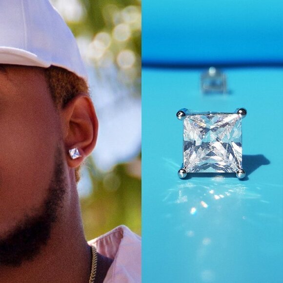 6MM S925 Sterling Silver CZ Stud Earrings for Women/Girl, US19251031 - Picture 5 of 11